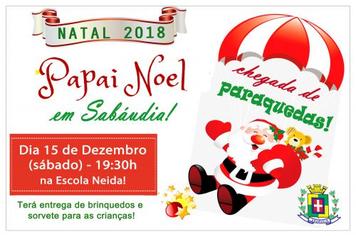 PAPAI NOEL CHEGA DE PARAQUEDAS EM SABÁUDIA