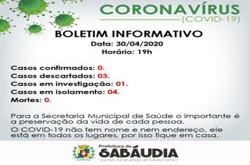Atualizado mais um Boletim do Coronavírus.