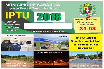Sabáudia inicia entrega de carnês do IPTU 2018