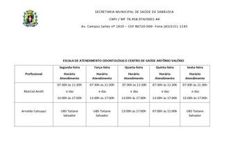 As Unidades Básicas de Saúde Tatiane Salvador e Antônio Valério contam agora com horários fixos dos/as médicos/as e dentistas. Confira a listagem.