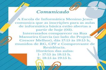 Inscrições para aulas de informática