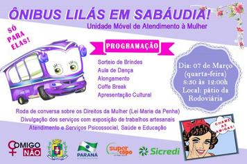 Ônibus Lilás vai passar por Sabáudia