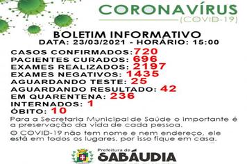 BOLETIM COVID-19  23/03/2021