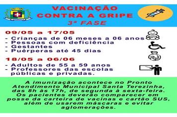 Essa semana começa a vacinação da gripe para adultos e professores. Previna-se!