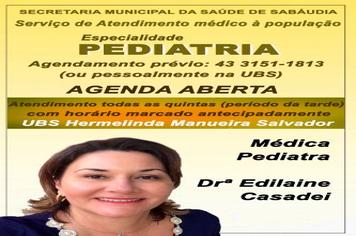 Médica especialista atende na UBS Hermelinda Salvador a partir dessa quinta-feira (5)