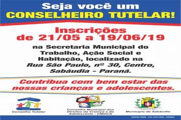 Sabáudia prorroga inscrições para eleição do Conselho Tutelar