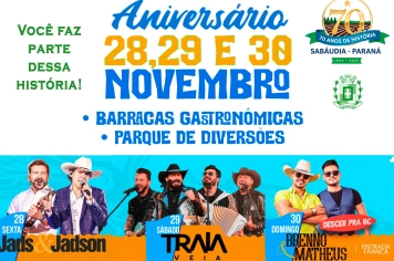 SABÁUDIA, ANIVERSÁRIO DE 70 ANOS
