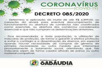 Prevenção contra o vírus conta com novo decreto municipal