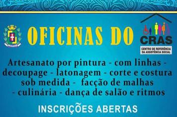 CRAS prorroga inscrições para oficinas