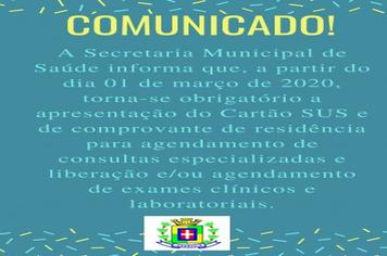 Comunicado importante da Secretaria Municipal de Saúde.