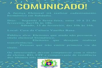 Começa na segunda-feira (10) o cadastramento biométrico eleitoral. Fique atento!