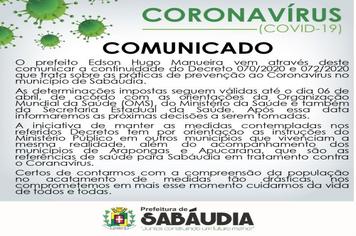 Prefeito Hugo determina a continuidade do Decreto de prevenção ao Coranavírus