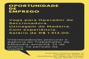 Vaga de emprego.