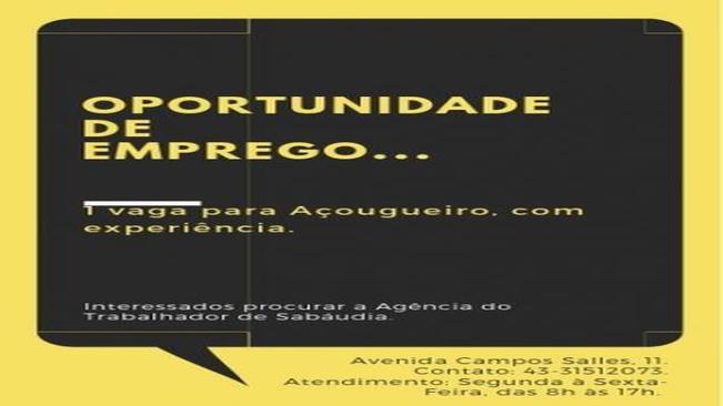 Vaga de Emprego!