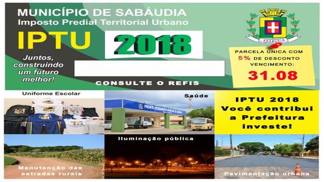 Sabáudia inicia entrega de carnês do IPTU 2018