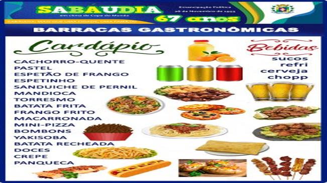 Festa de aniversário terá barracas com cardápio diversificado e saboroso