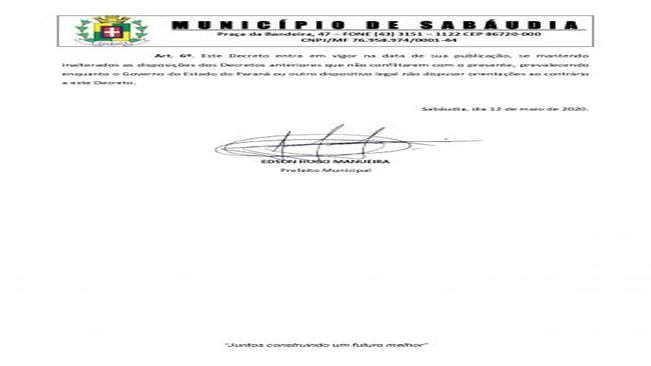 Novo decreto apresenta regras para a abertura de bares em Sabáudia