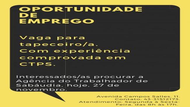 Vaga de emprego.
