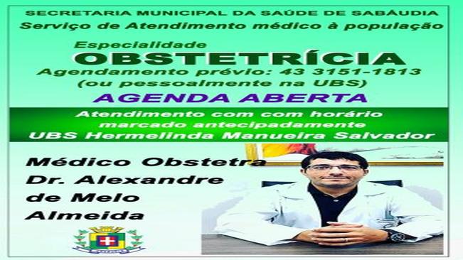 Sabáudia contrata especialistas em Ginecologia e Pediatria