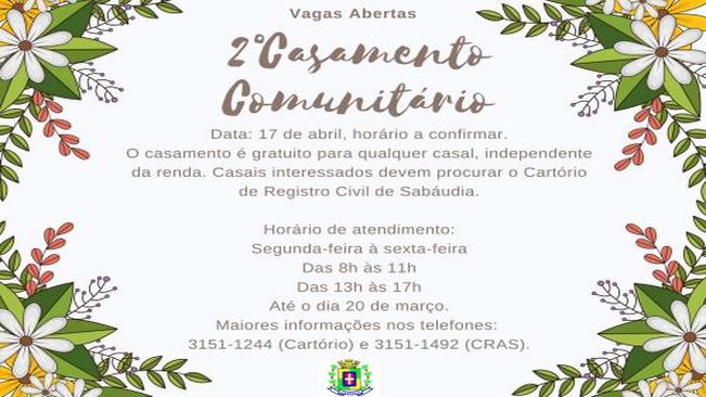 Segunda edição do casamento comunitário será realizado em Sabáudia