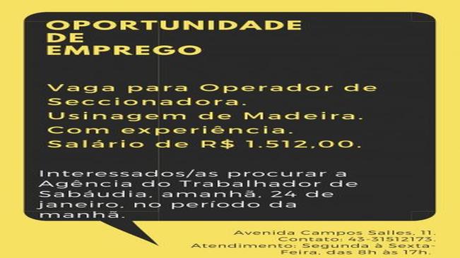 Vaga de emprego.
