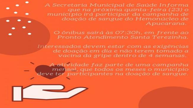 Campanha de Doação de Sangue.