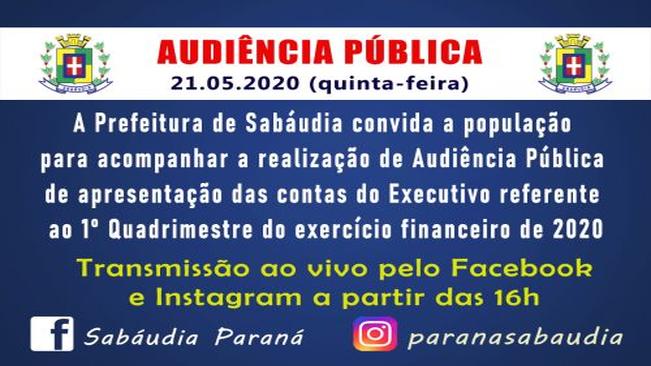 Audiência pública será transmitida ao vivo pelas redes sociais